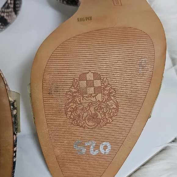 Vince Camuto Black and Tan Snakeskin Heels - Picture 16 of 16